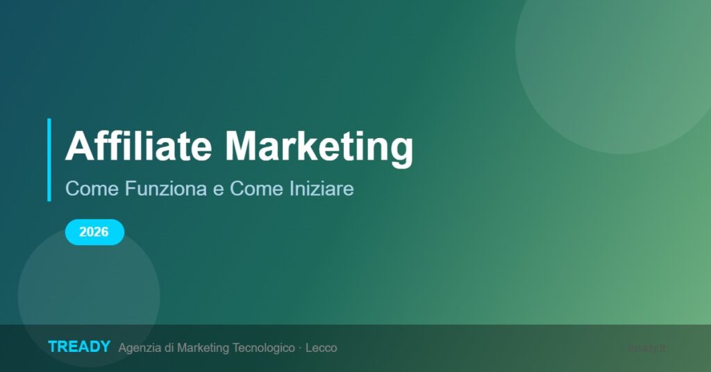 Affiliate Marketing: Come Funziona 2026 - Tready