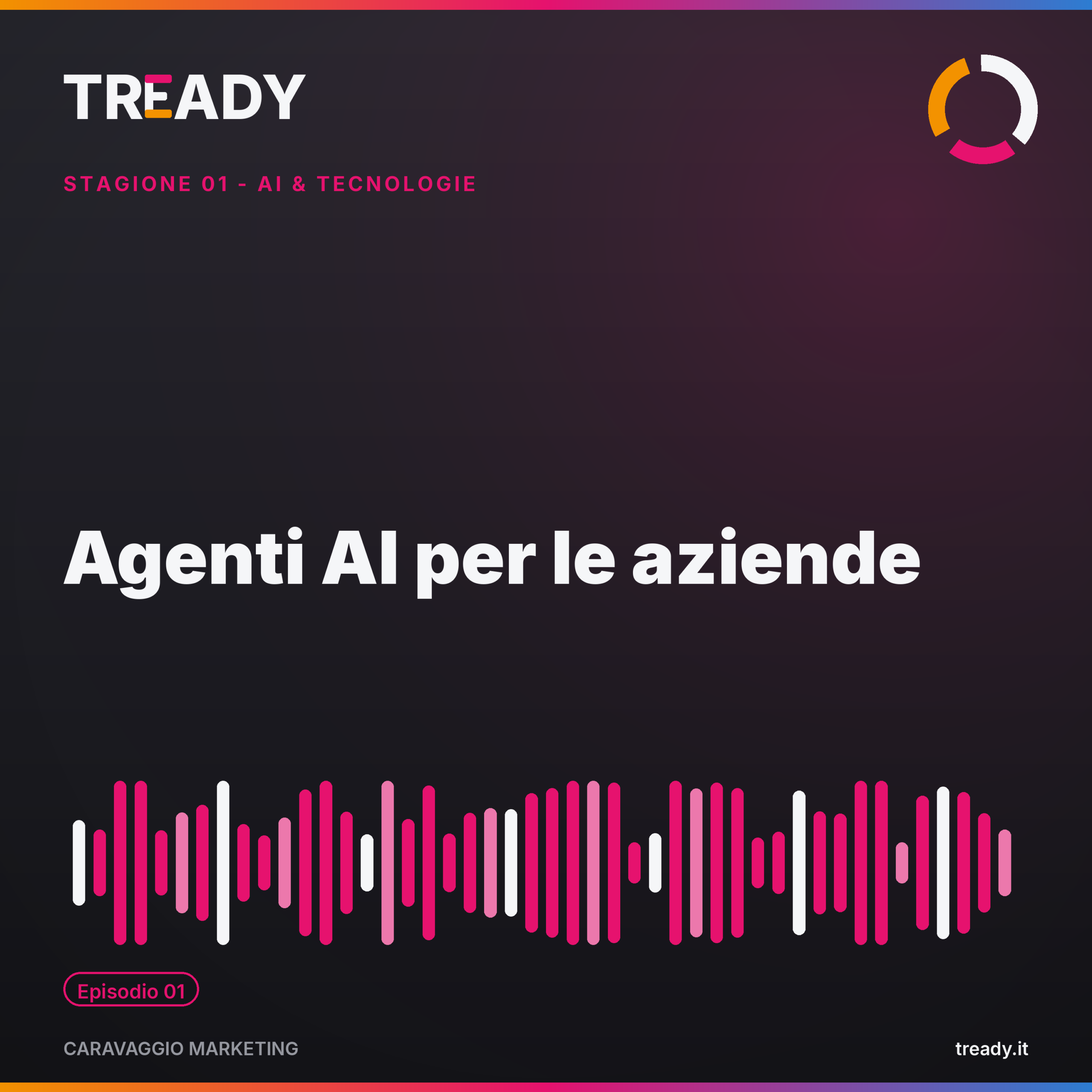 Copertina episodio Agenti AI per aziende — podcast Caravaggio Marketing by Tready