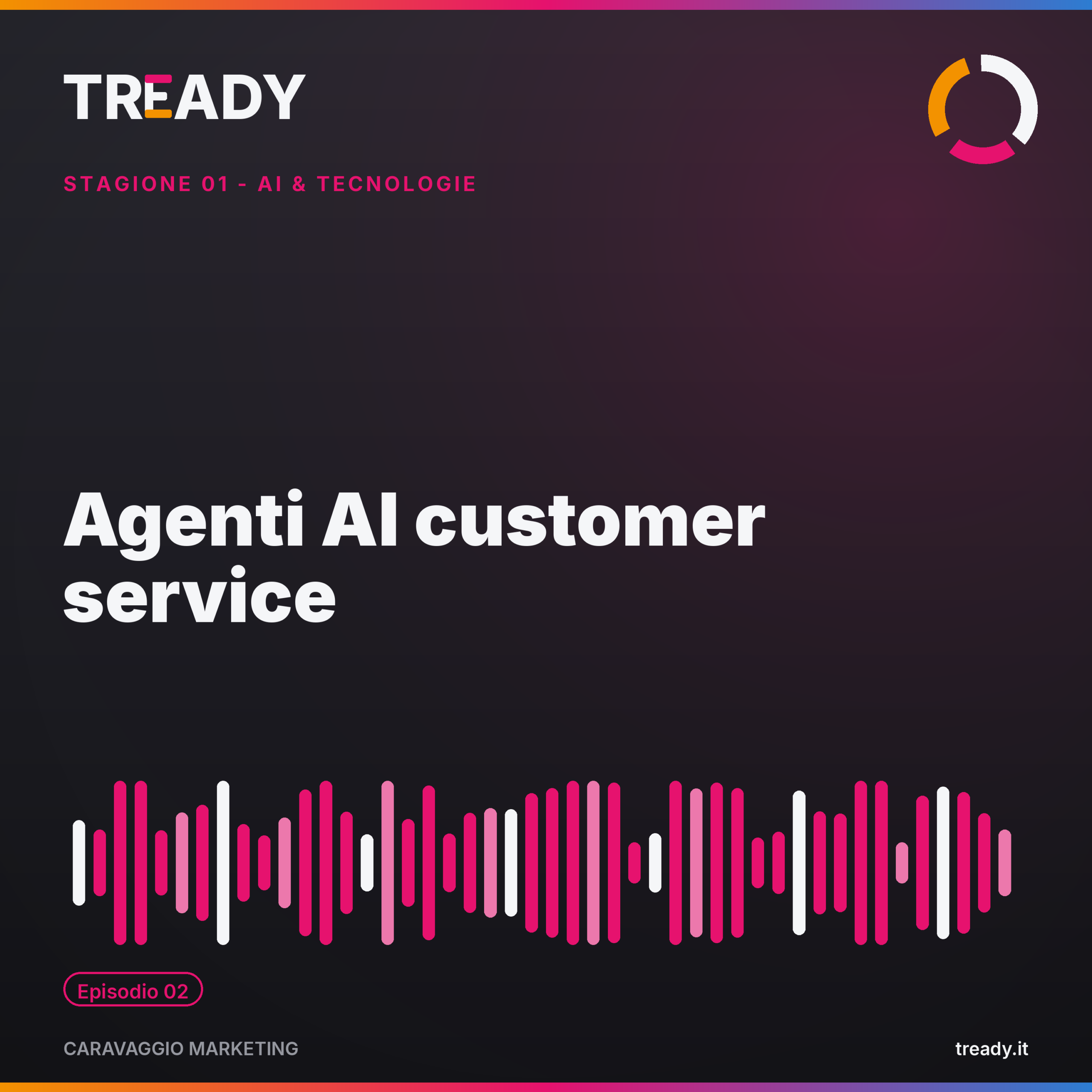Copertina episodio Agenti AI per il customer service — podcast Caravaggio Marketing by Tready