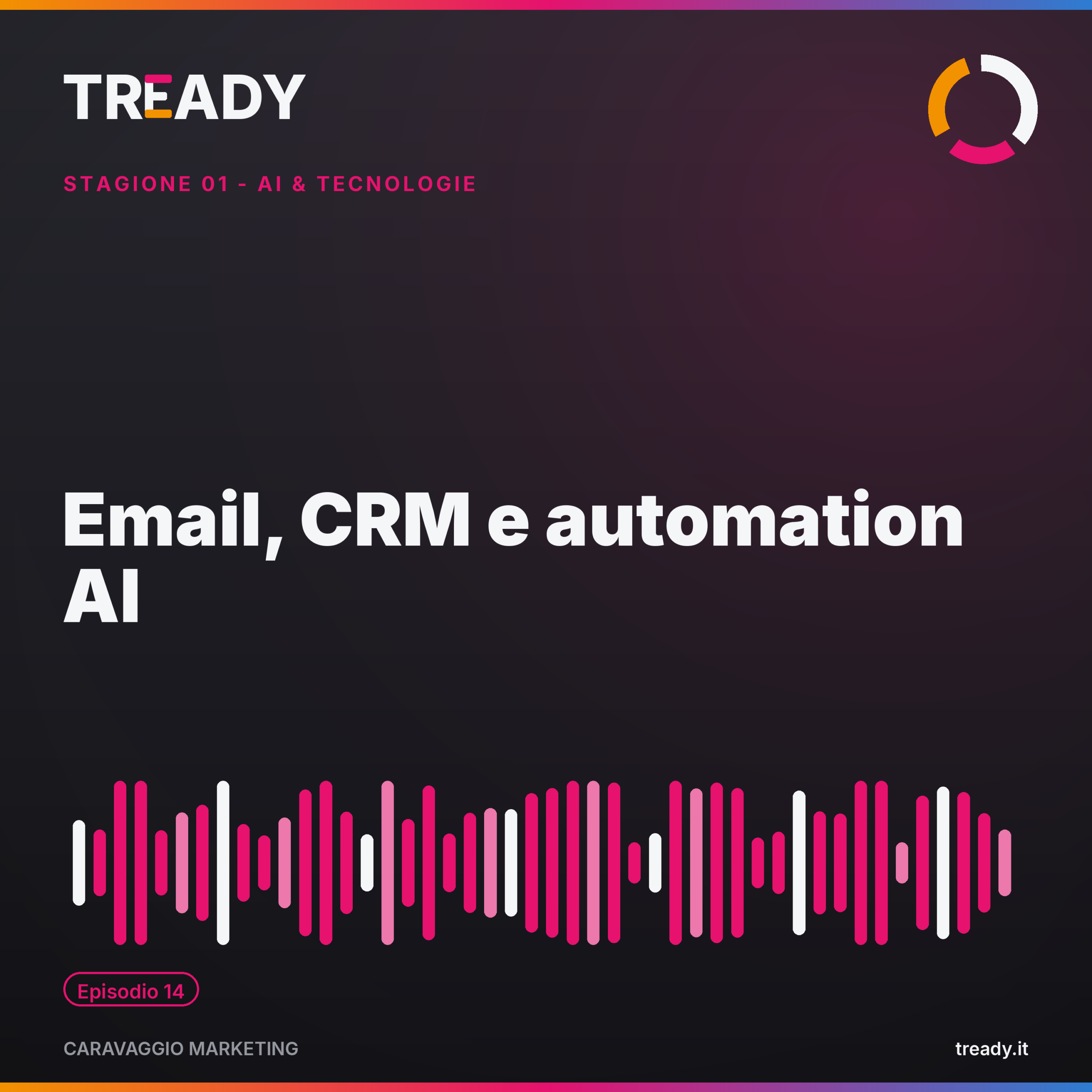 Copertina episodio Email e CRM automation con AI — podcast Caravaggio Marketing by Tready