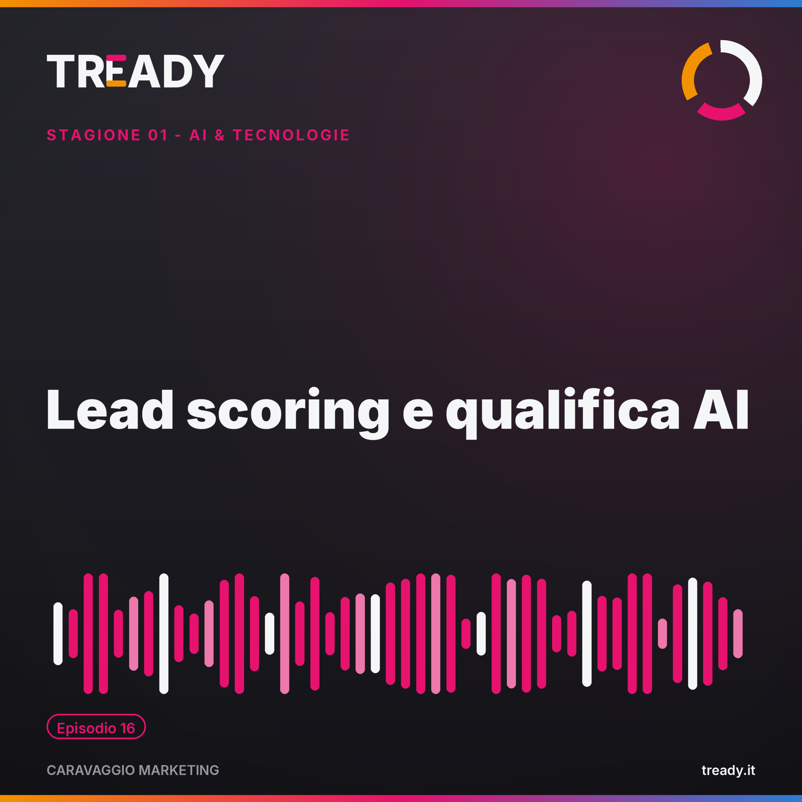 Copertina episodio Lead scoring e qualifica con AI — podcast Caravaggio Marketing by Tready