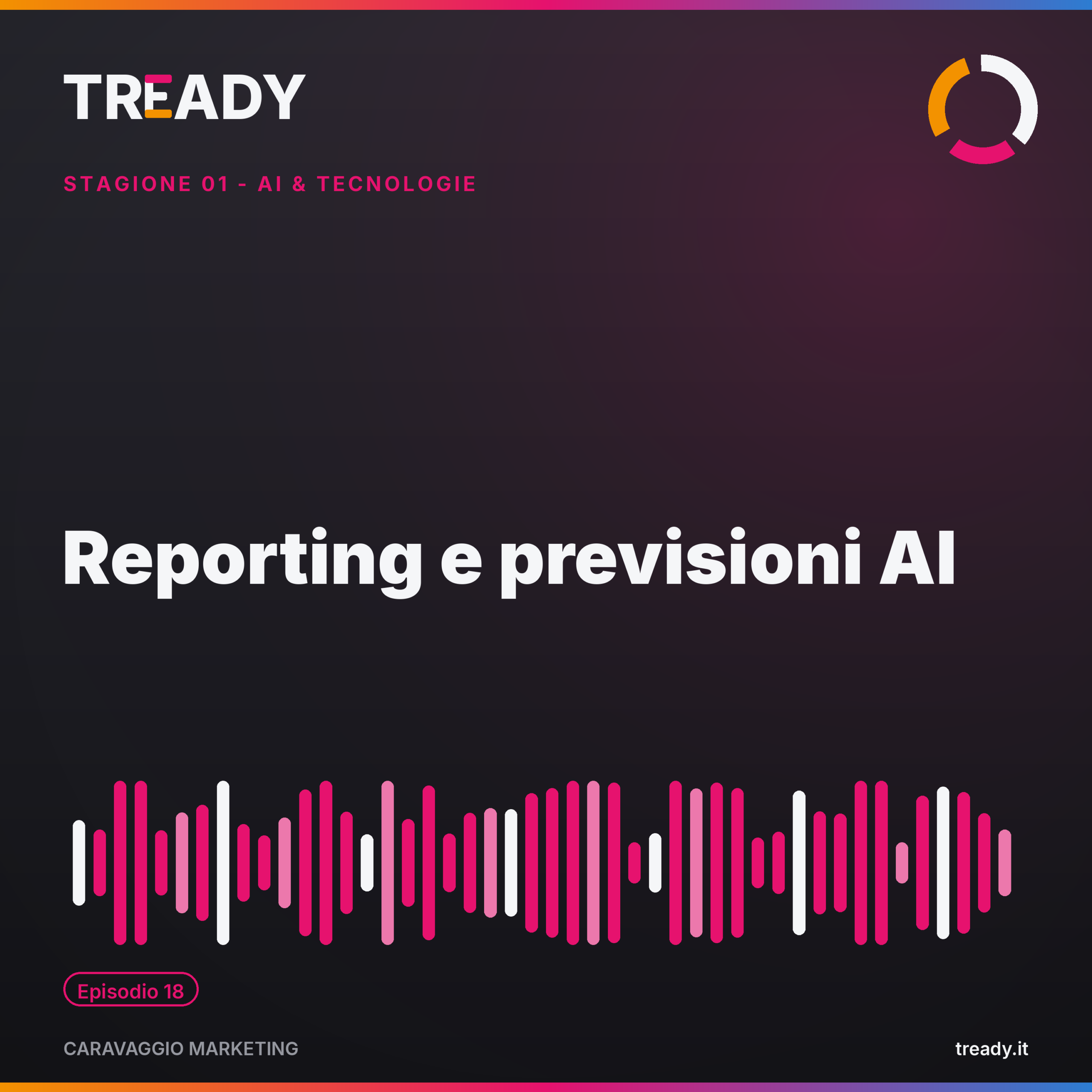 Copertina episodio Reporting e previsioni con AI — podcast Caravaggio Marketing by Tready