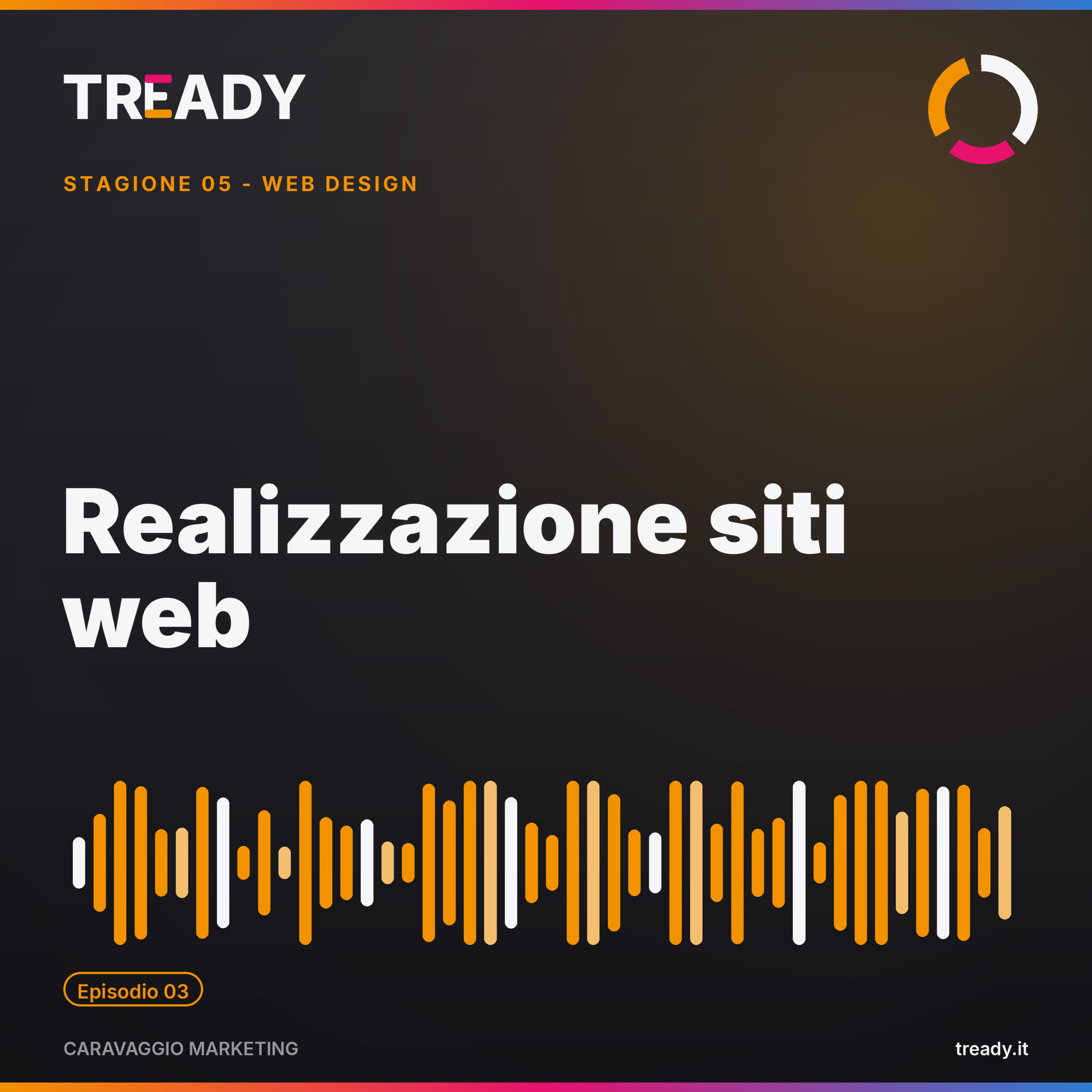 Copertina episodio Realizzazione siti web — podcast Caravaggio Marketing by Tready
