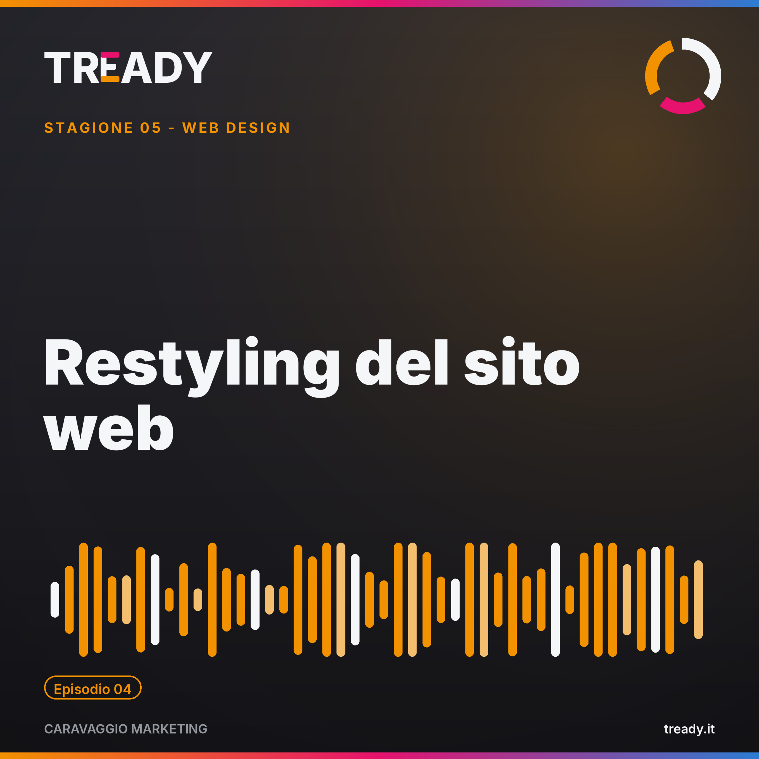 Copertina episodio Restyling del sito web — podcast Caravaggio Marketing by Tready