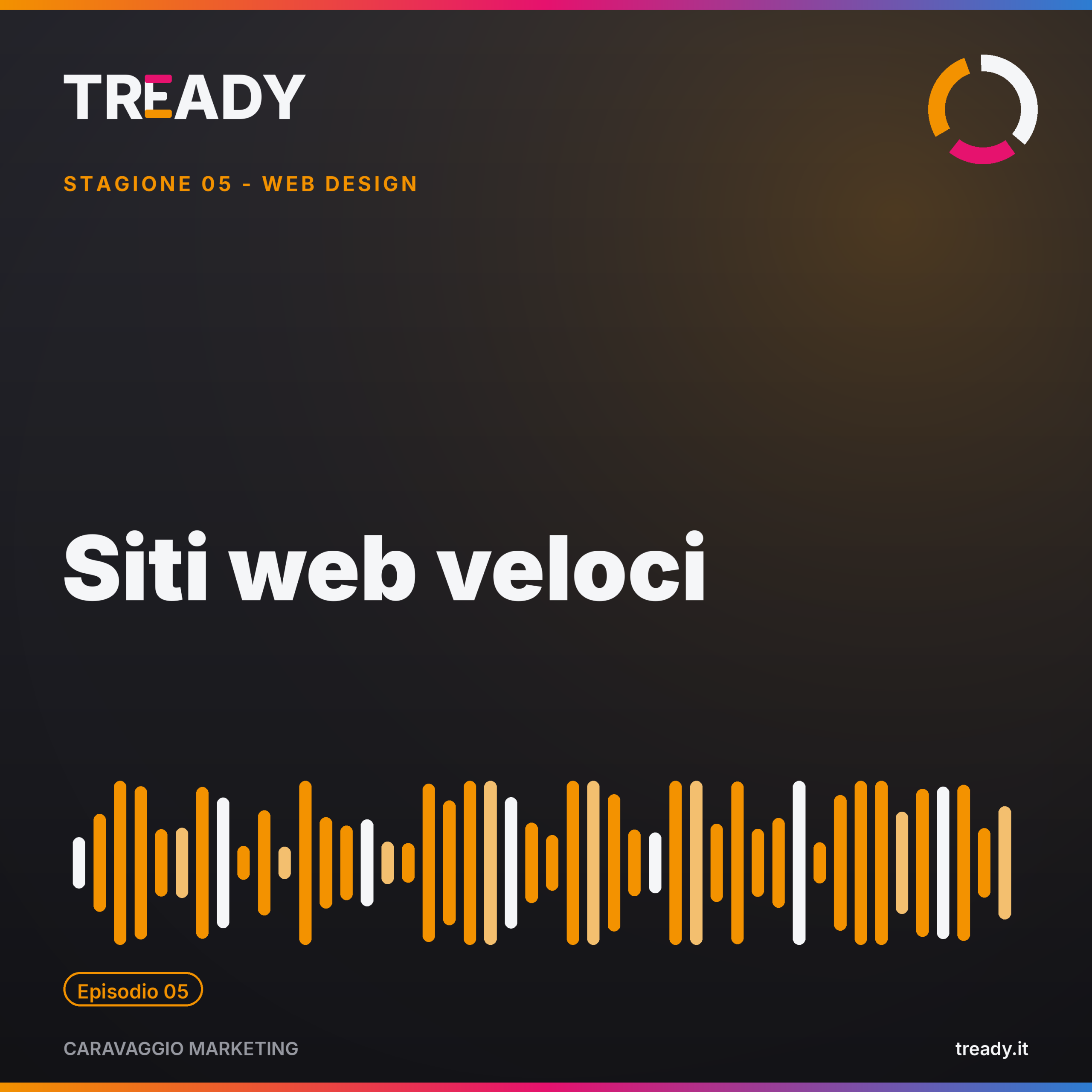Copertina episodio Siti web veloci — podcast Caravaggio Marketing by Tready