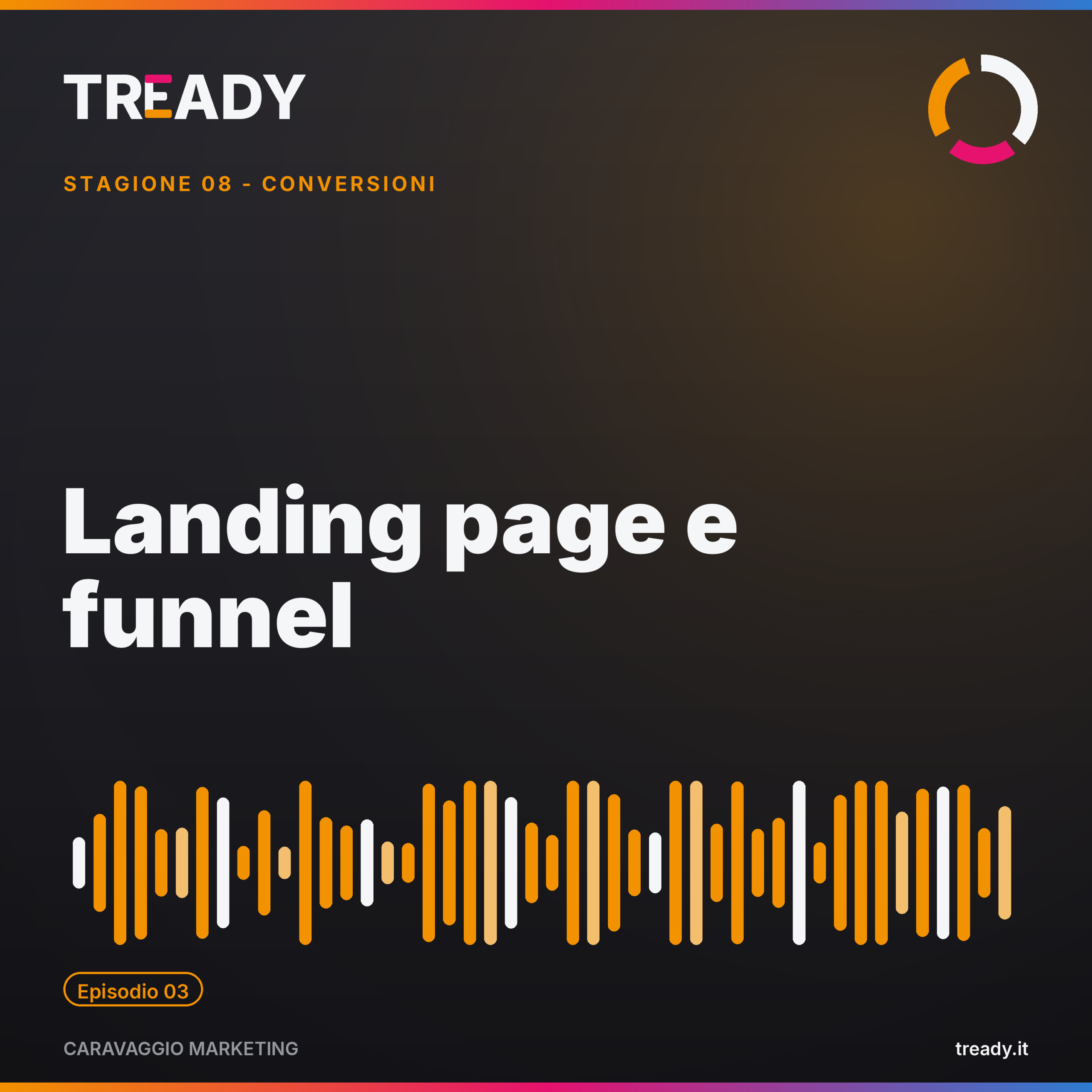 Copertina episodio Landing page e funnel — podcast Caravaggio Marketing by Tready