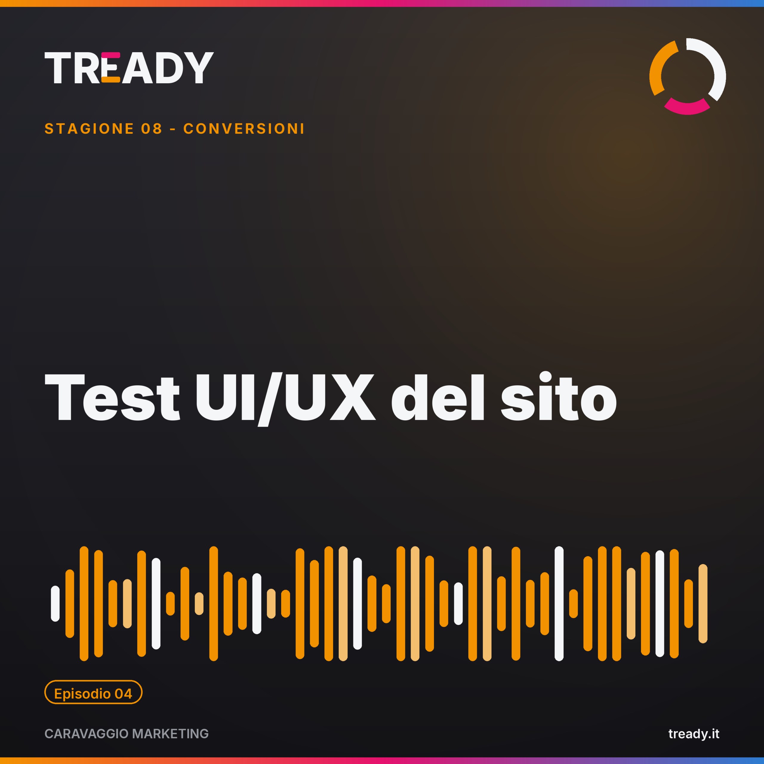 Copertina episodio Test UI/UX del sito — podcast Caravaggio Marketing by Tready