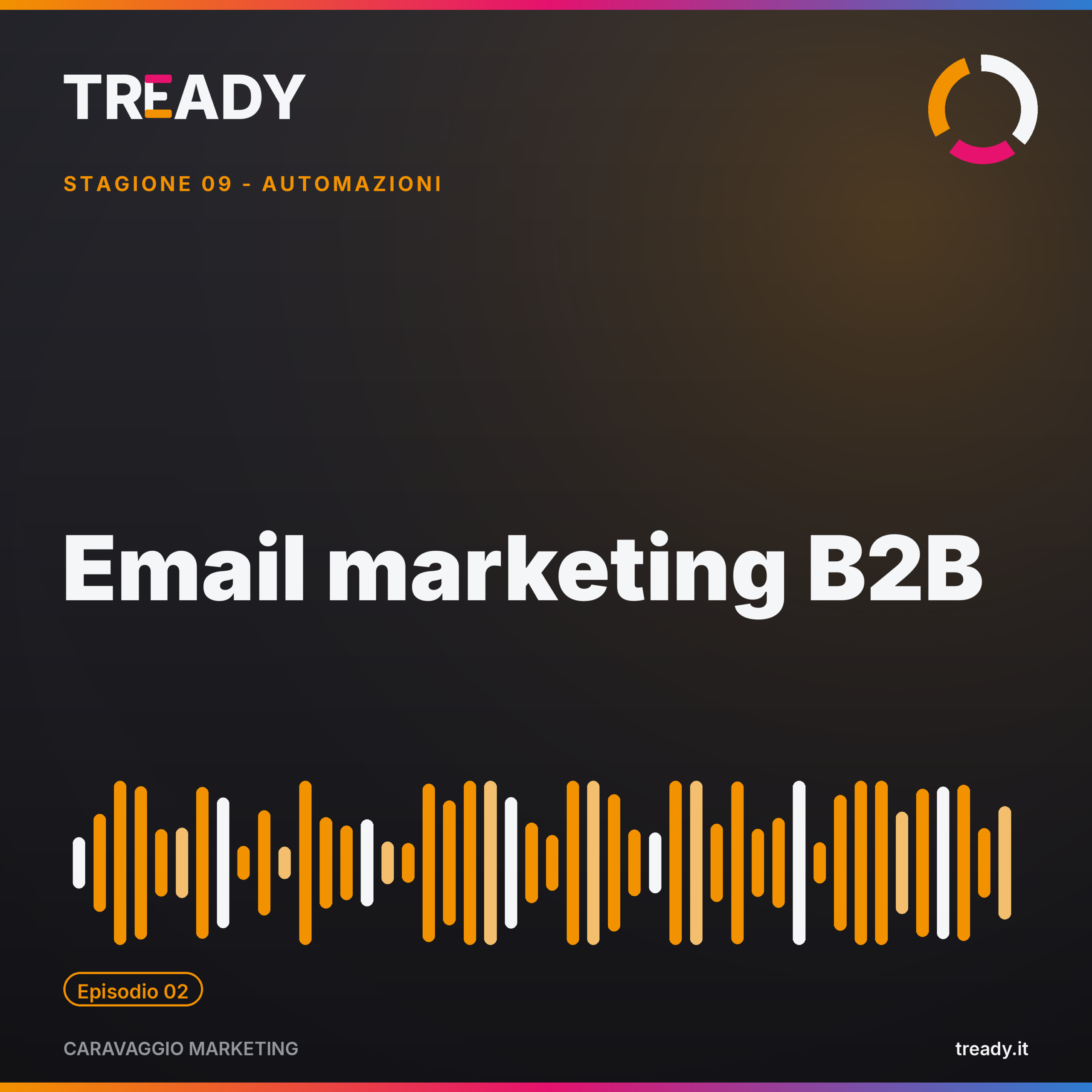Copertina episodio Email marketing B2B — podcast Caravaggio Marketing by Tready