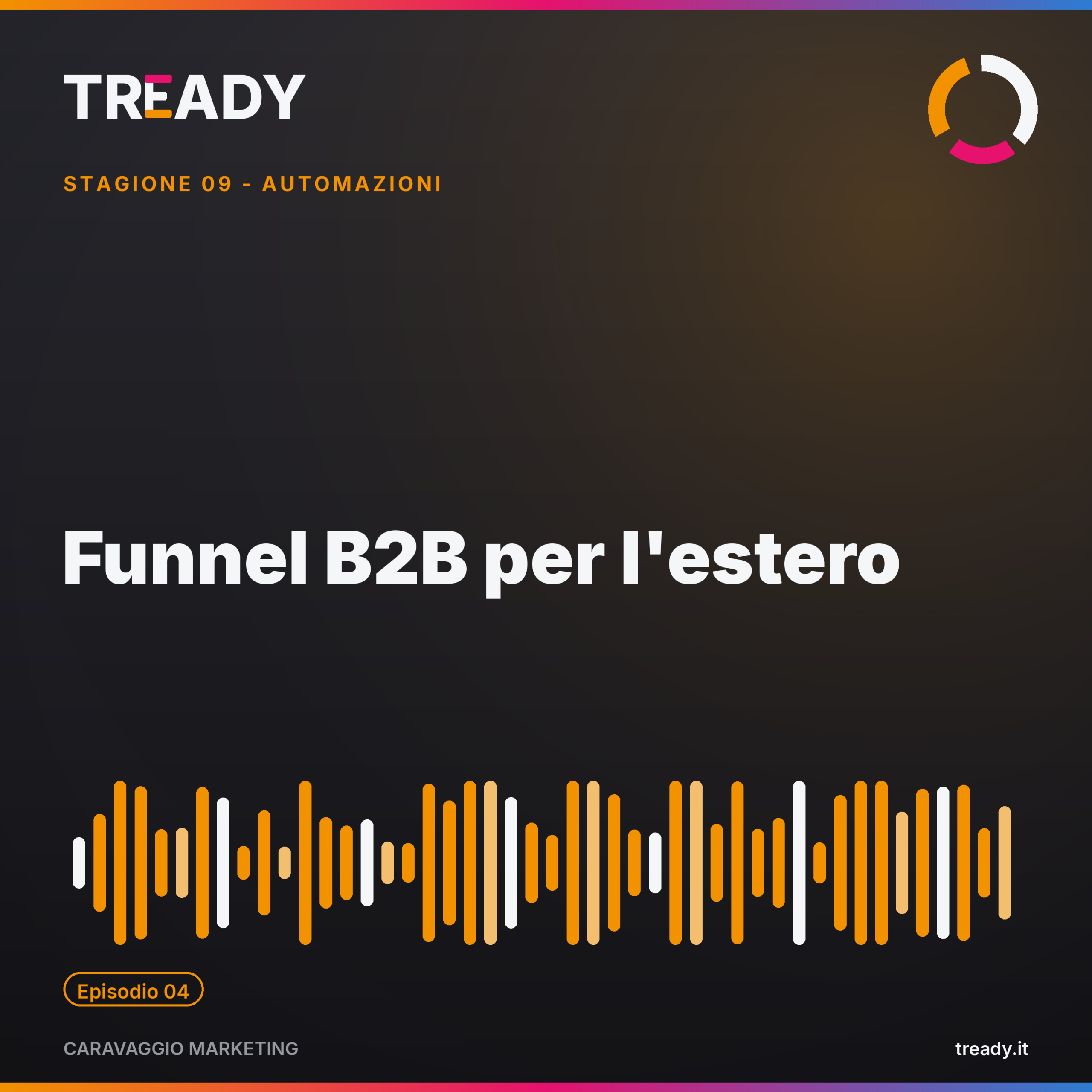 Copertina episodio Funnel B2B per l'estero — podcast Caravaggio Marketing by Tready
