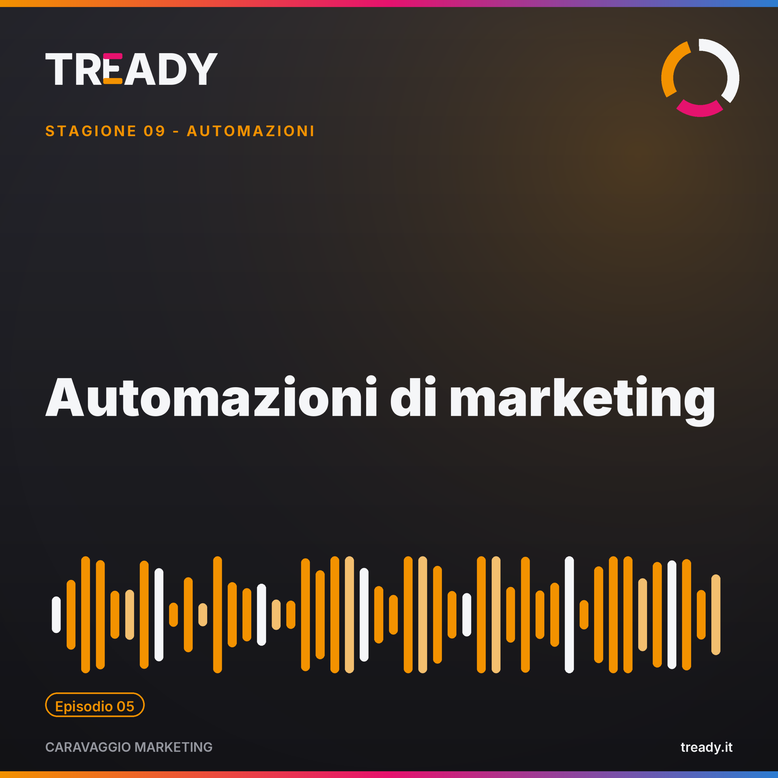 Copertina episodio Automazioni di marketing — podcast Caravaggio Marketing by Tready