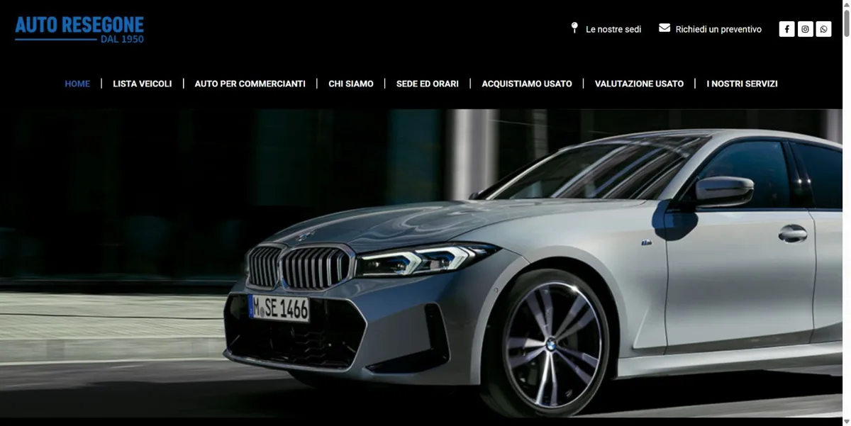 Home page del sito Auto Resegone